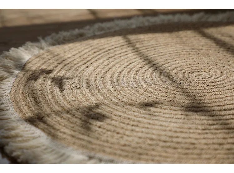 100% Jute Round Carpet - ComfyVibes