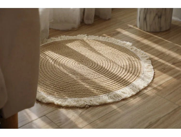 100% Jute Round Carpet - ComfyVibes