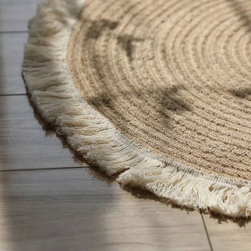 100% Jute Round Carpet - ComfyVibes