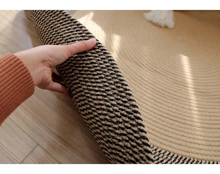 100% Jute Round Carpet - ComfyVibes