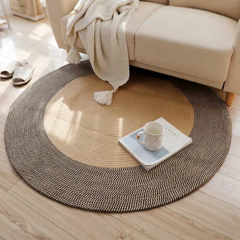 100% Jute Round Carpet - ComfyVibes