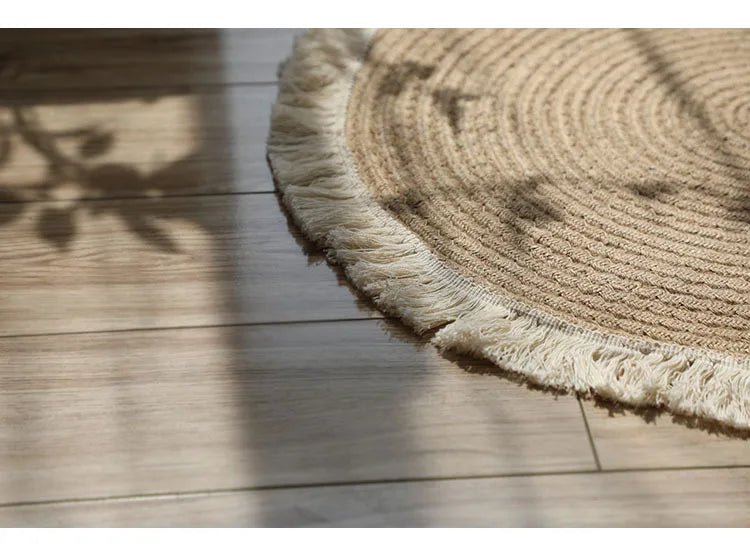 100% Jute Round Carpet - ComfyVibes