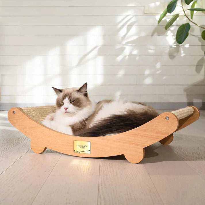 Wooden Cat Scratcher Bed