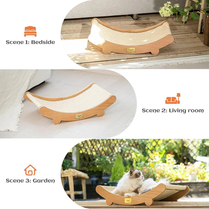 Wooden Cat Scratcher Bed