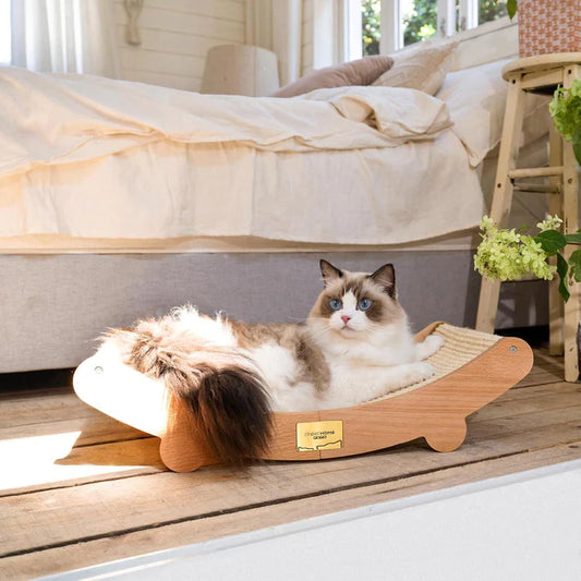 Wooden Cat Scratcher Bed