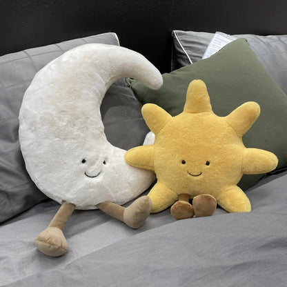 The Amuseables Smiling Sun and Moon Plushies