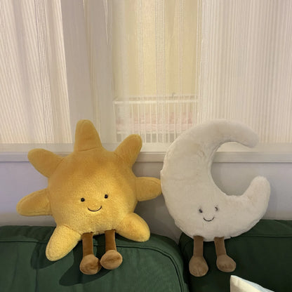 The Amuseables Smiling Sun and Moon Plushies