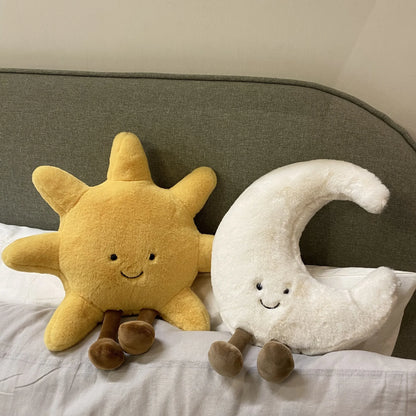 The Amuseables Smiling Sun and Moon Plushies