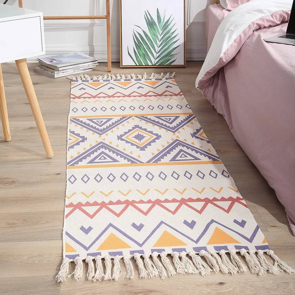 Bohemian Cotton Linen Natural Blanket - ComfyVibes