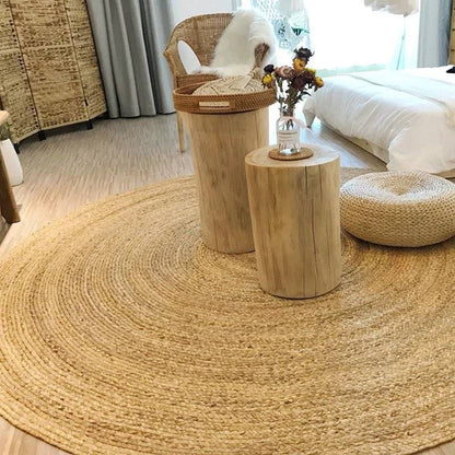 Rattan Round Carpet - ComfyVibes