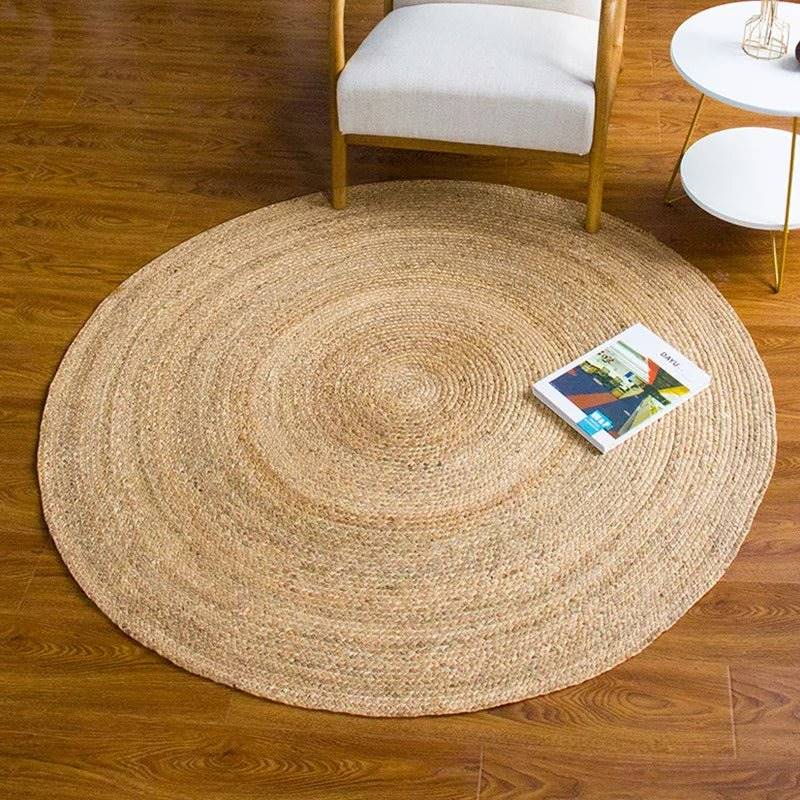 Rattan Round Carpet - ComfyVibes